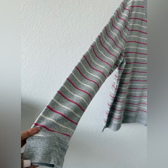 Talbots Gray Sweater with Pink Stripes - Picture 3 of 6